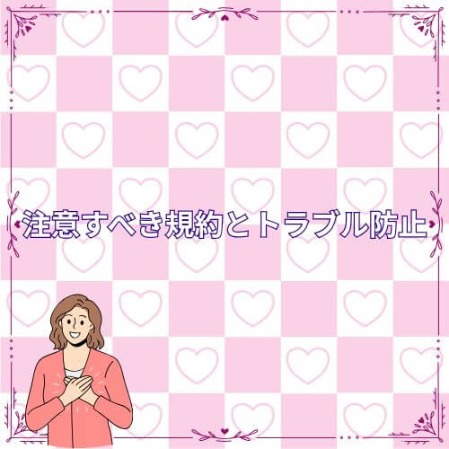 注意すべき規約とトラブル防止